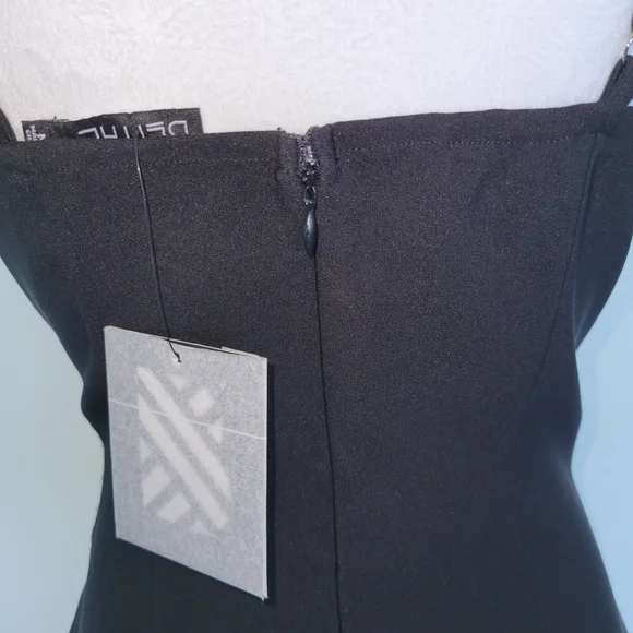 NWT Anthropologie/ Blithe LA Maxi Black Wedding Formal Embellish Dress Sz Medium - Picture 8 of 15